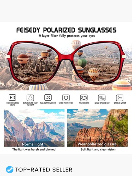 Vintage Square Polarized Sunglasses UV400 Protection Trendy Elegant for Women